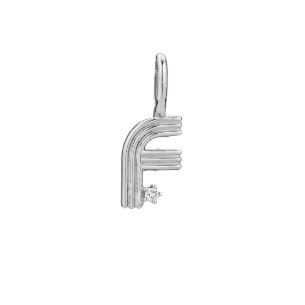 Adina Reyter Mini Groovy Diamond Initial Charm - F